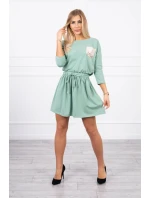 Šaty s flitrovou kapsou tmavě mátové