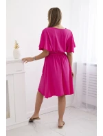 Šaty s vrstveným výstřihem růžový Šaty s vrstveným výstřihem růžový