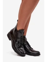 Lakované dámské botky S.Barski – černé, zateplené, s ozdobným detailem Lakované dámské botky S.Barski – černé, zateplené, s ozdobným detailem