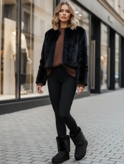 Dámské černé semišové sněhule FashionStreet ZY1279