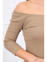 Pruhované vypasované šaty camel Pruhované vypasované šaty camel