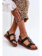 Dámské Černé Sandály S Ozdobami Sergio Leone SK072H