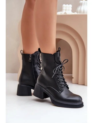 Zateplené dámské boty z přírodní kůže Černé Vinceza 66671