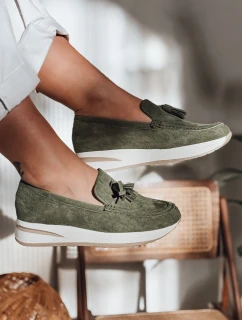 Dámské mokasíny na lehkém podpatku MOCCKO green FashionStreet ZY0716