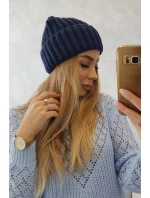 Čepice s rolováním Magda K293 navy blue Čepice s rolováním Magda K293 navy blue