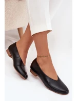 Dámské baleríny z eko kůže na ploché podrážce Černé Olyssia Dámské baleríny z eko kůže na ploché podrážce Černé Olyssia