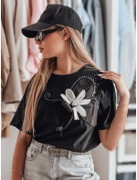 Dámské tričko oversize s 3D efektem PETALOVE černé FashionStreet RY2717