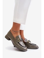 Lakované Dámské Polobotky Na Klínku S Ozdobou Artiker 55C0412 Šedé