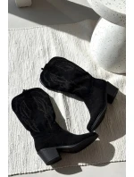 Kozačky Kovbojky Dámské Na Podpatku Vyhřívané Vinceza 16508 Černé