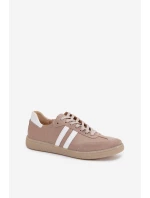 Zazoo N1068 Kožené Nízké Dámské Tenisky Tmavě Béžové