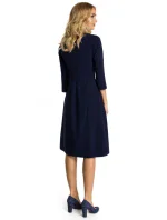 M335 Šaty se skříňkovým záhybem vpředu - královská modř