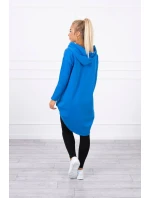 Mikina s kapucí s dlouhými zády chrpová