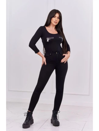 Body s potiskem pistole černé Body s potiskem pistole černé