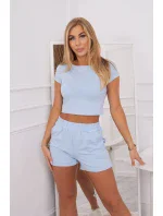 Bavlněná souprava se šortkami modrá Bavlněná souprava se šortkami modrá