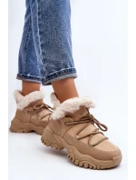 Dámské zimní boty s kožešinou v béžové barvě Cresandi Dámské zimní boty s kožešinou v béžové barvě Cresandi
