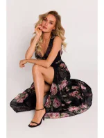 M781 Šifonové maxi šaty s rozparkem na nohou - model 1 M781 Šifonové maxi šaty s rozparkem na nohou - model 1