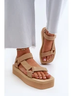 Dámské sandály na platformě béžové Edireda