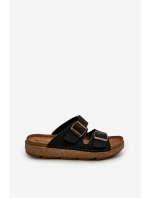 Lehké pohodlné pánské sandály s přezkami Inblu MT000016 Černé