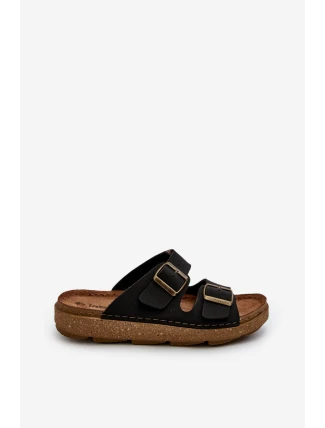 Lehké pohodlné pánské sandály s přezkami Inblu MT000016 Černé