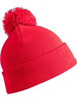 Result Headwear RC 028J Dětská pletená čepice s bambulí 28.028J red