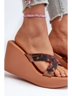 Dámské sandály na klíně 83520 Ipanema High Fashion Slide Fem Hnědé