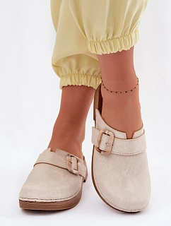 Dámské chodaki s přezkou Inblu TF000003 Světle béžové