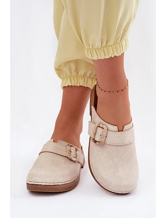 Dámské chodaki s přezkou Inblu TF000003 Světle béžové