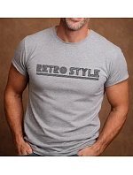 Pánské bavlněné tričko s potiskem - RETRO STYLE - šedé 