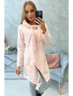 Oversize tunika s obálkou 16546 starorůžová - Kesi