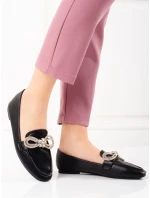 Krásné dámské černé mokasíny bez podpatku Krásné dámské černé mokasíny bez podpatku