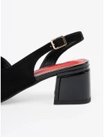 Trendy  sandály dámské černé na širokém podpatku