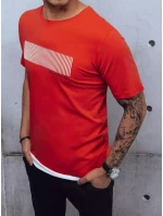 Pánské tričko s potiskem červené FashionStreet RX4651z