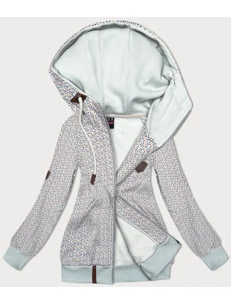 Bílá rozepínací mikina s kapucí a se vzorem drobných srdíček (2316) Bílá rozepínací mikina s kapucí a se vzorem drobných srdíček (2316)