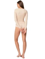 Dámská košilka Simple longsleeve beige - JULIMEX Dámská košilka Simple longsleeve beige - JULIMEX