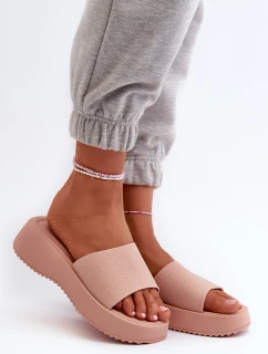 Dámské sandály na platformě a klínu růžové Vimarils