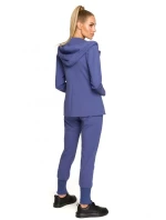 M691 Blejzr s kapucí a jedním knoflíkem - černý