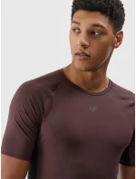 Pánské sportovní rychleschnoucí tričko 4F - hnědé Pánské sportovní rychleschnoucí tričko 4F - hnědé