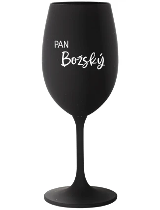 PAN BOŽSKÝ - černá sklenice na víno 350 ml PAN BOŽSKÝ - černá sklenice na víno 350 ml
