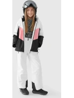 Dívčí zimní bunda JAF545 bílo-černo-růžová - 4F