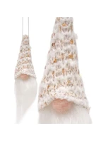 DEKORAČNÍ PŘÍVĚSEK SANTA CLAUS 11CM FLITRY BÍLÝ