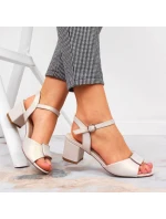 Sergio Leone W SK139F béžové sandály na vysokém jehlovém podpatku