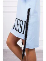 Šaty s kapucí a potiskem modré