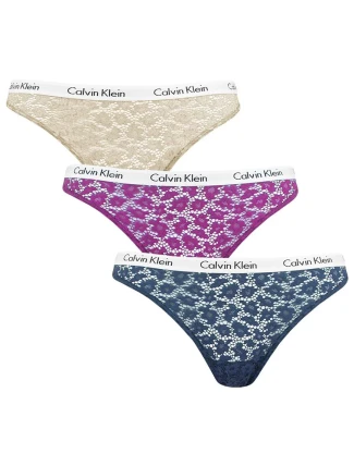 Dámské brazilky Carousel Lace 3Pack QD3925E-6Q2 - Calvin Klein