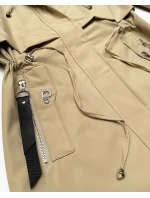 Lekka parka damska na podszewce Goodlookin piaskowa (KK60407-2#)