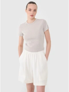 Dámské tričko z žebrovaného úpletu 4F 4FRSS25TTSHF2696-83S