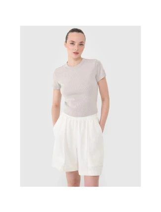 Dámské tričko z žebrovaného úpletu 4F 4FRSS25TTSHF2696-83S