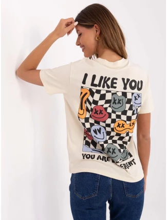 Tričko D12022AC02645E světle béžové Tričko D12022AC02645E světle béžové