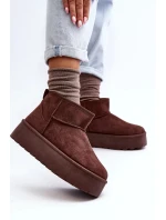 Hnědé semišové boty na platformě Corcoran