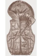 Světle béžová péřová vesta s odepínací kapucí (B8247-51) Světle béžová péřová vesta s odepínací kapucí (B8247-51)