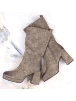 Jezzi W JEZ416B khaki zateplené holínky s gumičkou